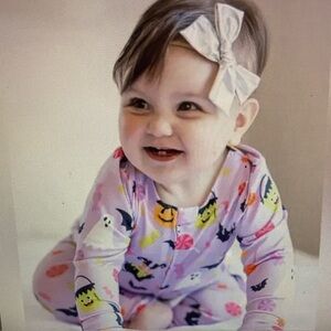 Kids Halloween Ghost & Pumpkin Pink Pajama Romper